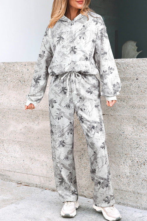 Light Grey Light Woodland Camo Classic Hoodie and Sweatpants Set