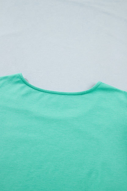 Mint Green Eyelet Lace Ruffled Cap Sleeve Top