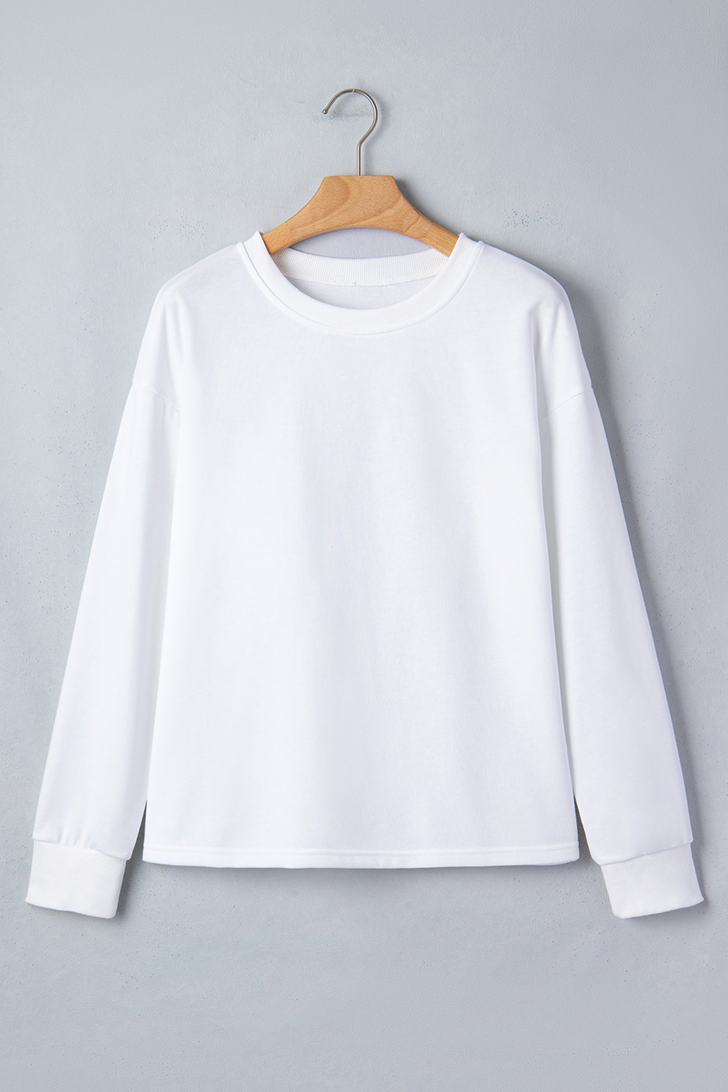 Black Solid Color Dropped Shoulder Long Sleeve Top