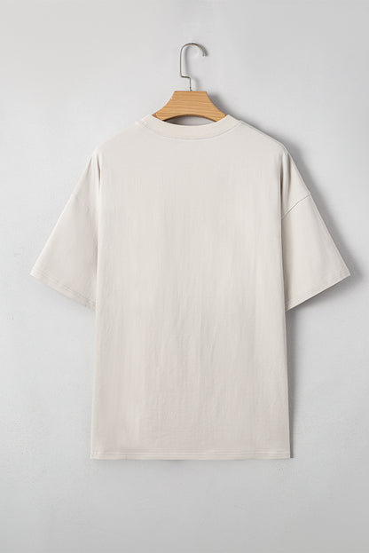 Casual Oversize Big Bow Printed Drop Shoulder Tunic Casual Tee