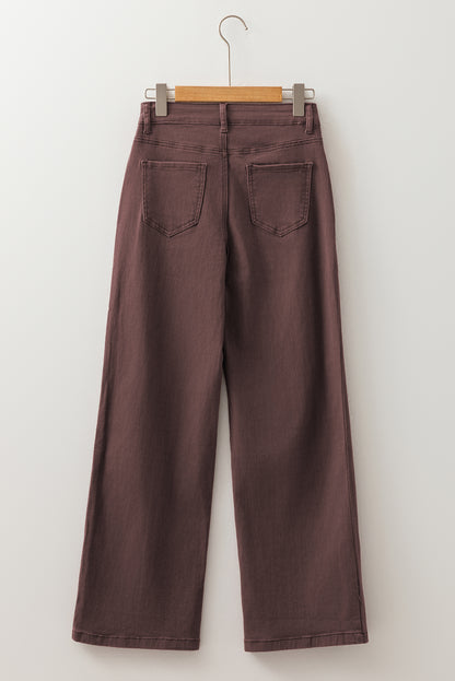 Red Dahlia Loose Straight High Waist Solid Color Jeans
