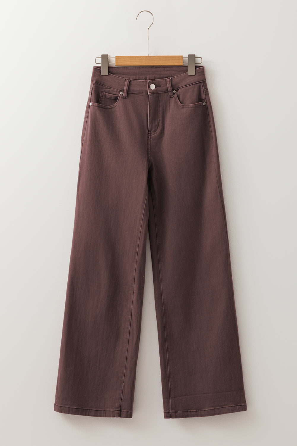 Red Dahlia Loose Straight High Waist Solid Color Jeans