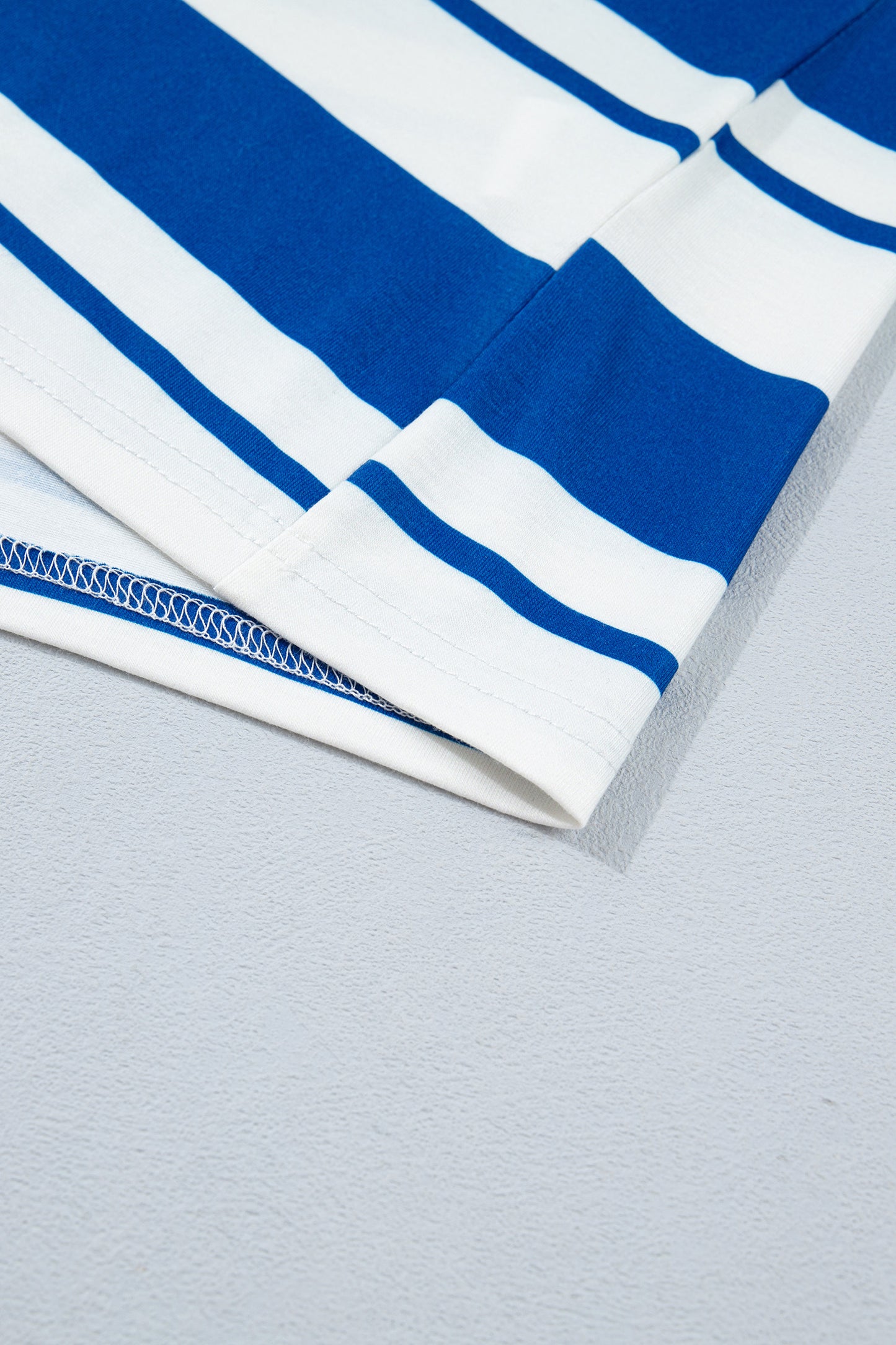 Blue Stripe USA Graphic Drop Shoulder Half Sleeve Loose T Shirt